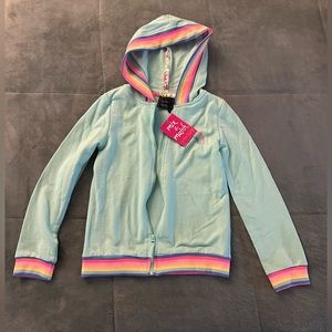 NWT - Girls rainbow zip up hoodie by Cynthia Rowley / size 5/6 MINT color